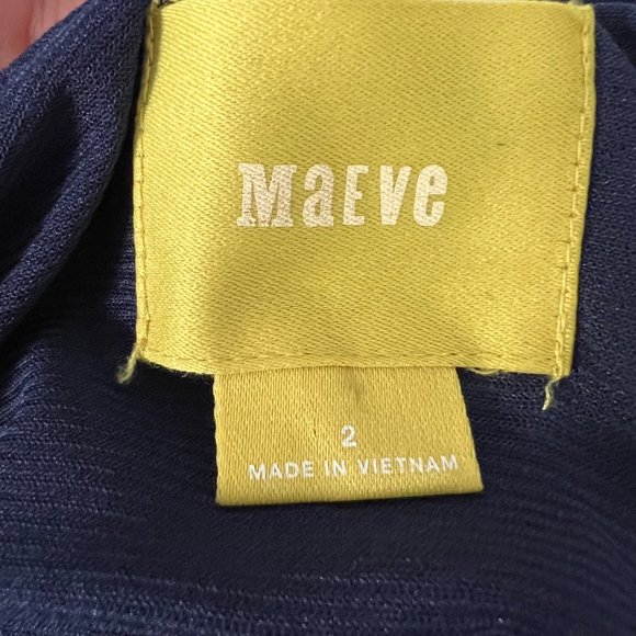 Anthropologie Maeve Womens Yuma Blue Maxi Dress Braided Waist Sleeveless size 2 - Picture 9 of 12